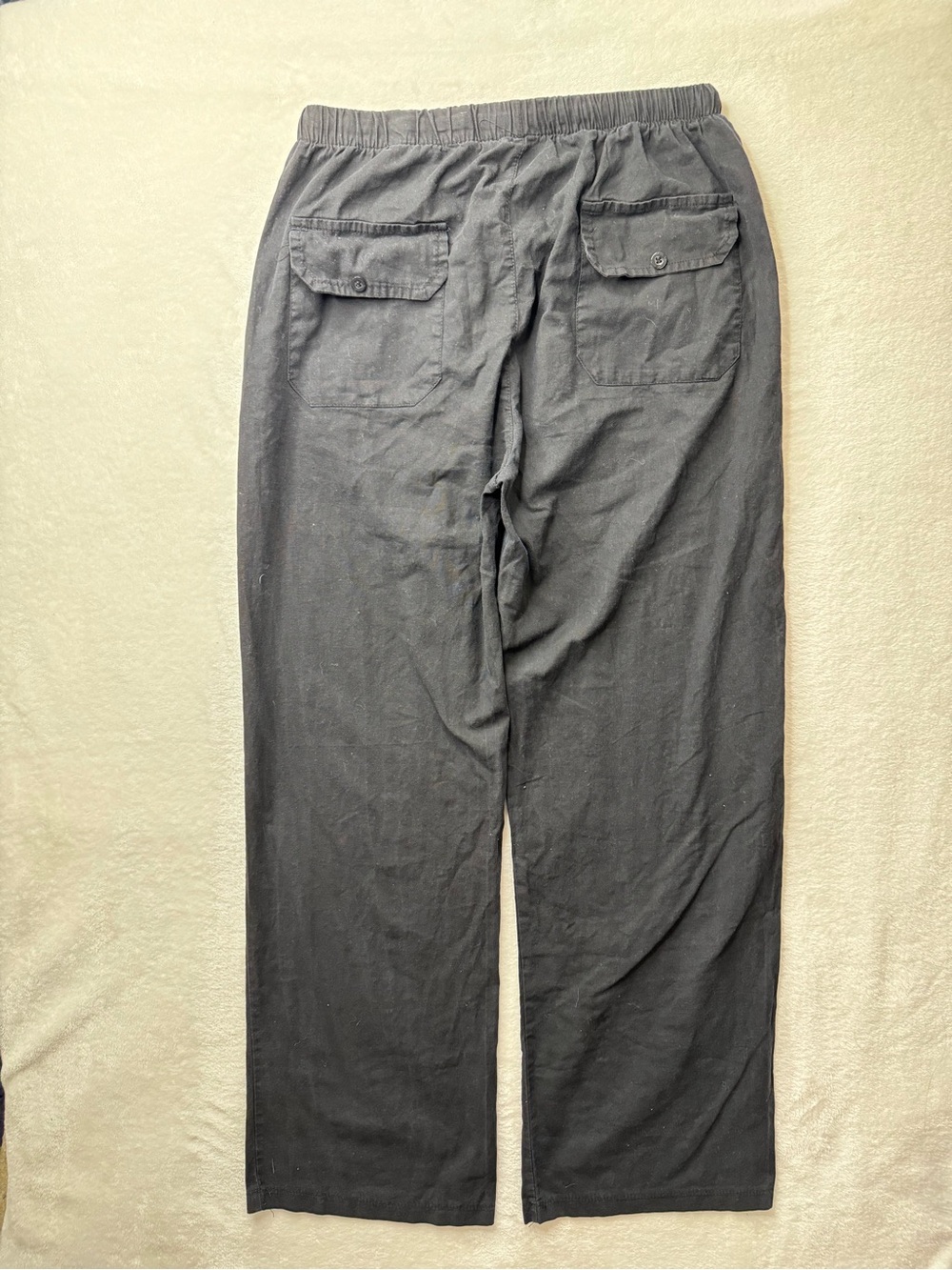 Black Drawstring Casual Pants, Trousers size Medium - Picture 9 of 11